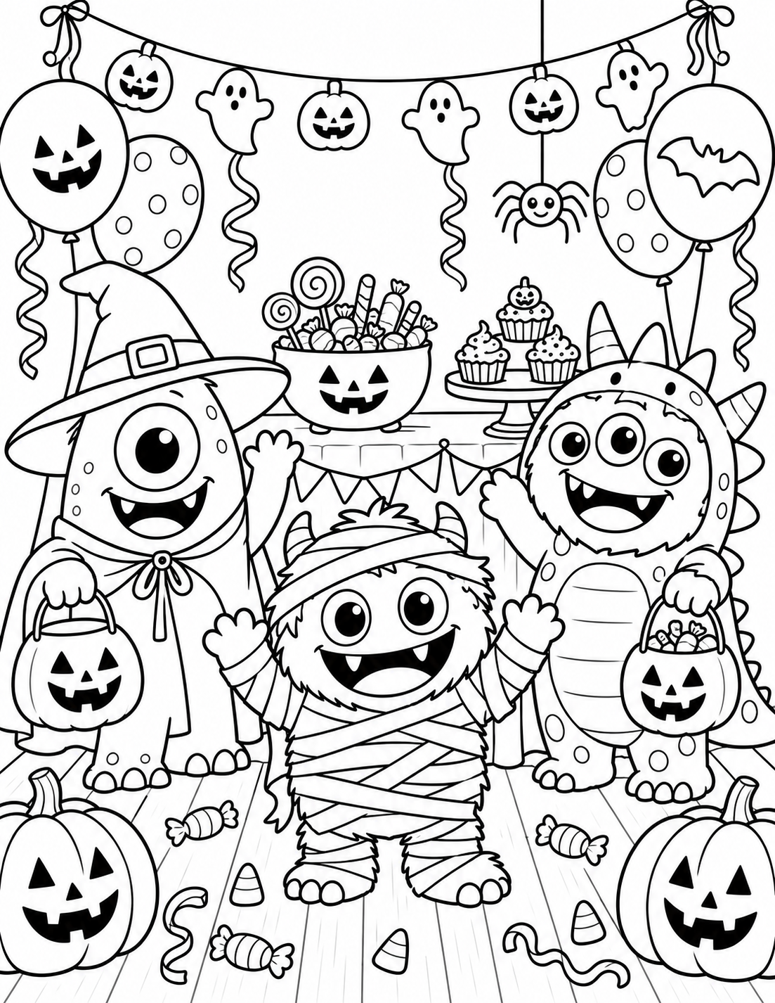 Candy & Treats Halloween coloring page preview
