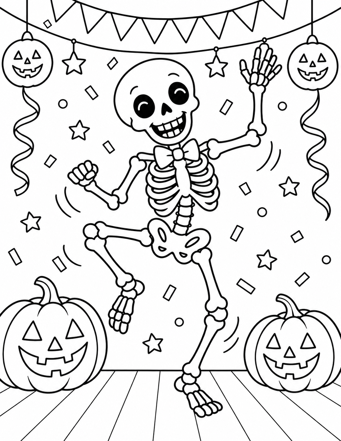 Owls & Autumn Halloween coloring page preview